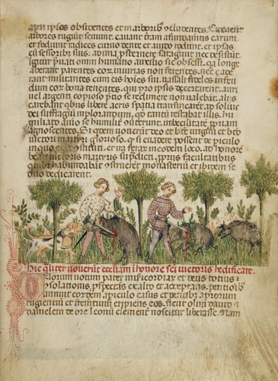 Aimo and Vermondo Killing Two Wild Boars by Anovelo da Imbonate